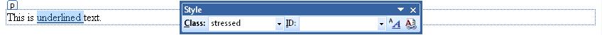 Underlined Word with Explicitly Applied Style